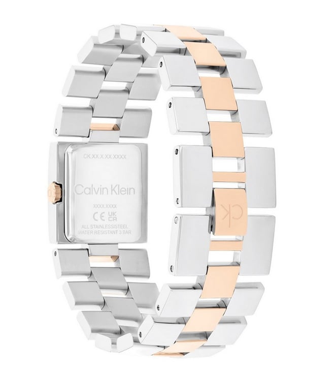 Calvin Klein Meridian Quartz Basic Slim Blush Square Dial Women's Watch, 25100092