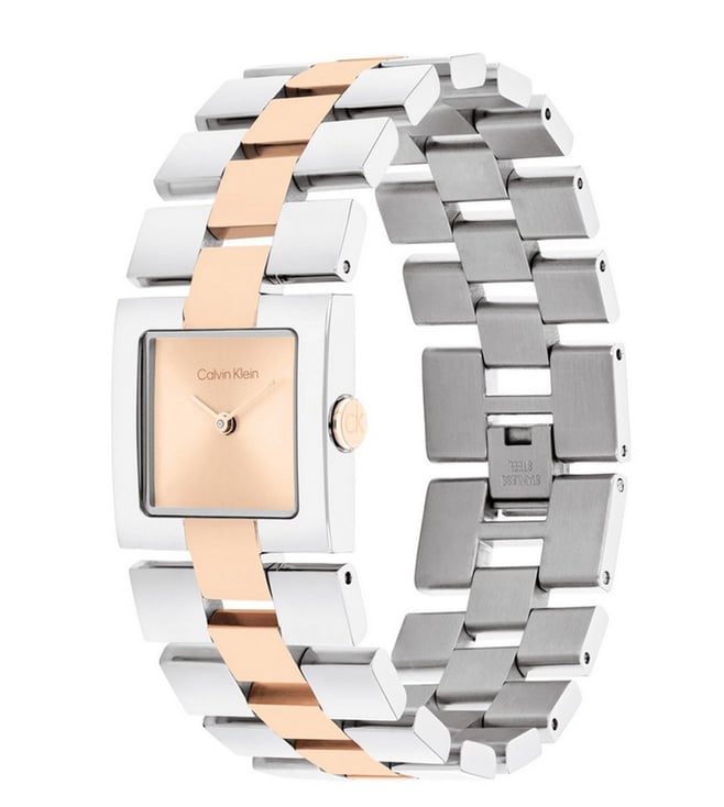 Calvin Klein Meridian Quartz Basic Slim Blush Square Dial Women's Watch, 25100092