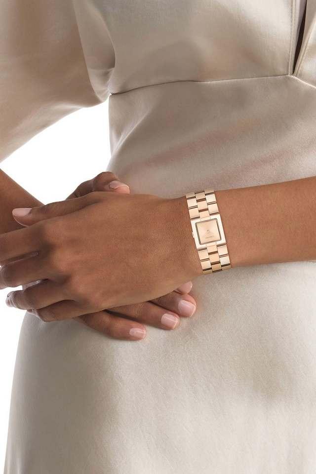 Calvin Klein Meridian Quartz Pink Dial Analog Stainless Steel Women's Watch, 25100090