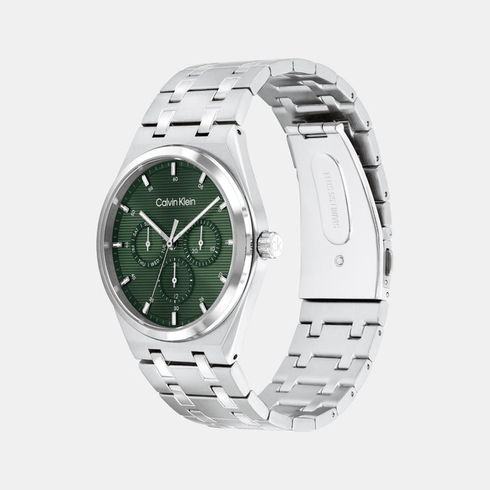 Calvin Klein Motion Quartz Green Dial Multi-Function Stainless Steel Men's Watch, 25200521