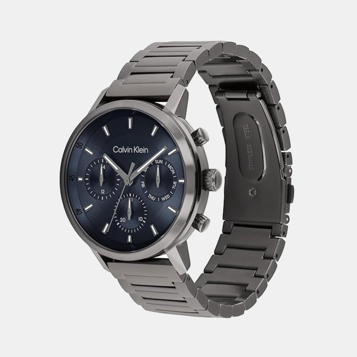 Calvin Klein Quartz Blue Dial Chronograph Stainless Steel Men's Watch, 25200495