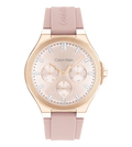 Calvin Klein Quartz Pink Dial Multi-Function Leather Women's Watch, 25100108