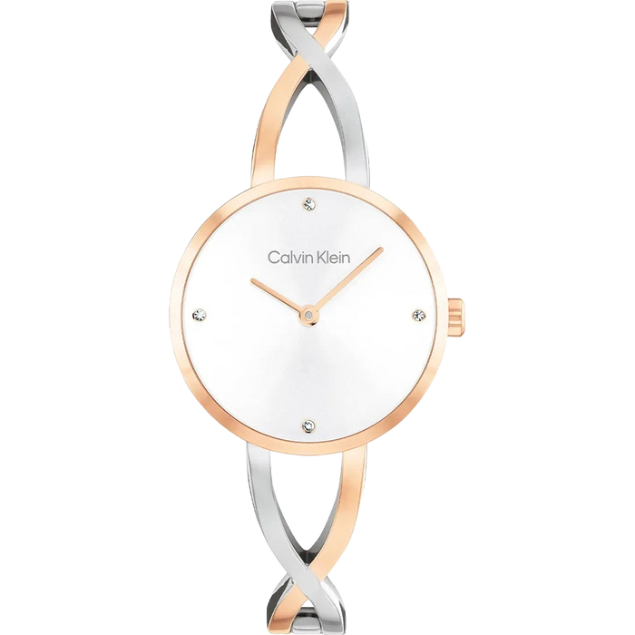 Calvin Klein Sculpted Embrace Quartz Silver Dial Analog Stainless Steel Women's Watch, 25100060