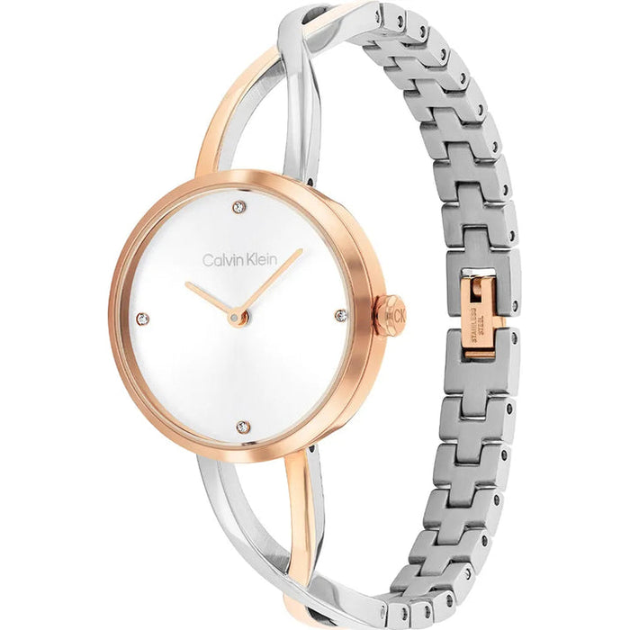Calvin Klein Sculpted Embrace Quartz Silver Dial Analog Stainless Steel Women's Watch, 25100060