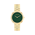 Calvin Klein Twisted Bezel Quartz Green Dial Analog Stainless Steel Women's Watch, 25100167