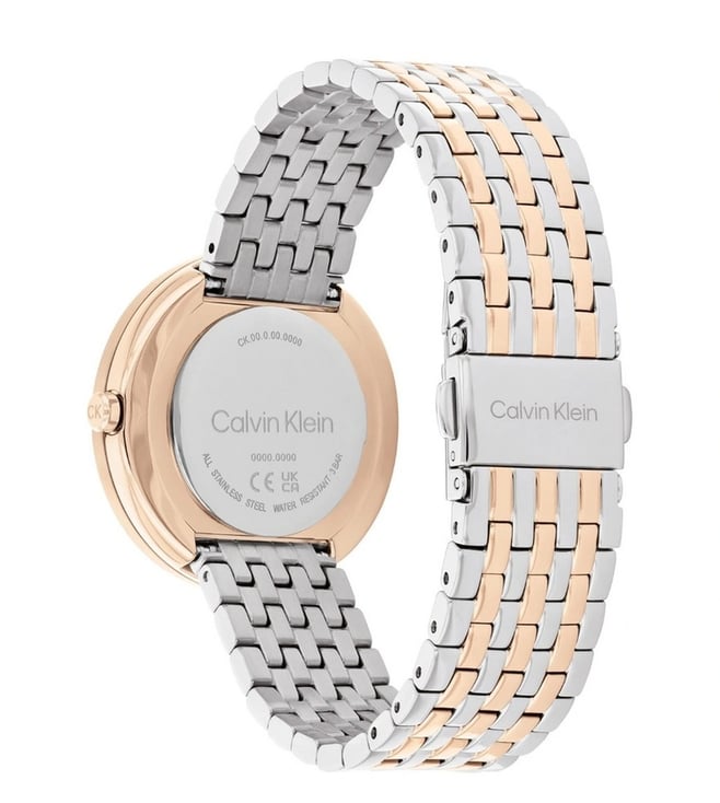 Calvin Klein Twisted Bezel White Dial Analog Women's Watch, 25100070