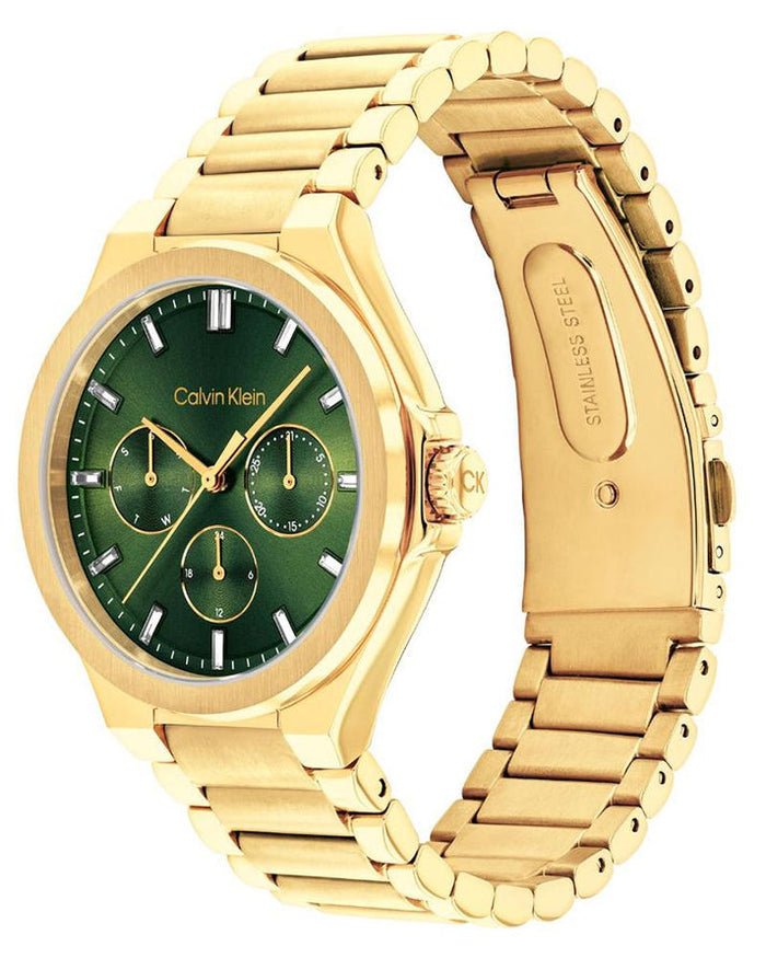 Calvin Klein Vibrancy multi-function Green Round Dial Women's Watch, 25100053