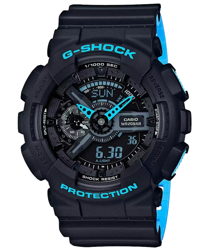 Casio Black Analog-Digital 1/1000-second stopwatch, GA-110LN-1ADR-G727