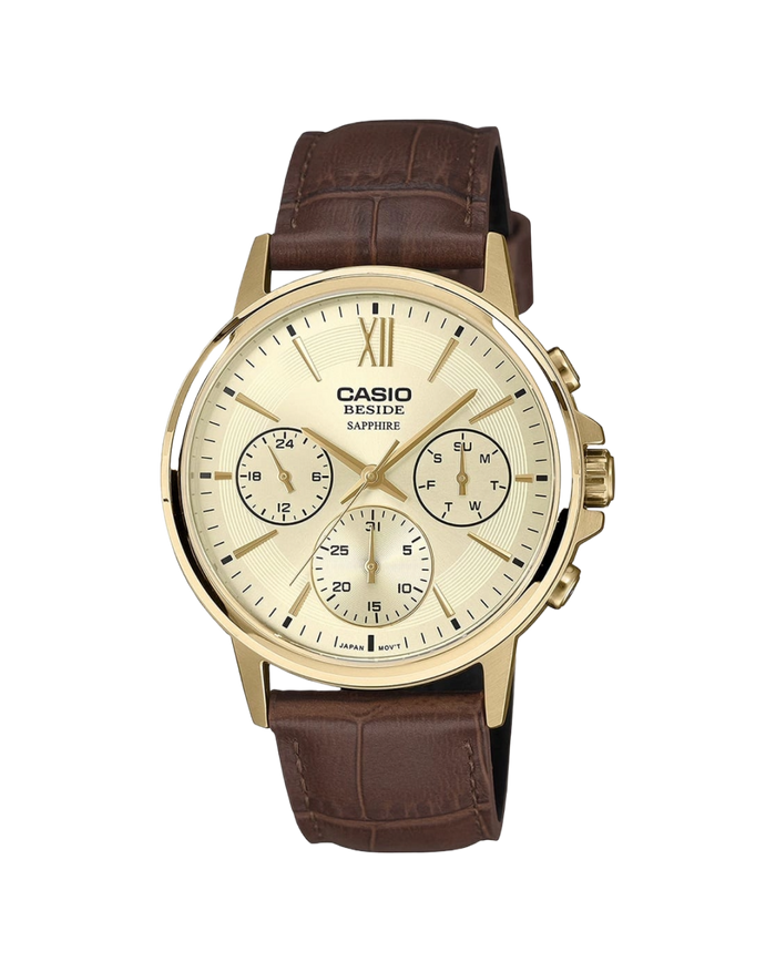 Casio Chronograph Gold Dial Men's Watch, BMS-300GL-5AVDF-A2543