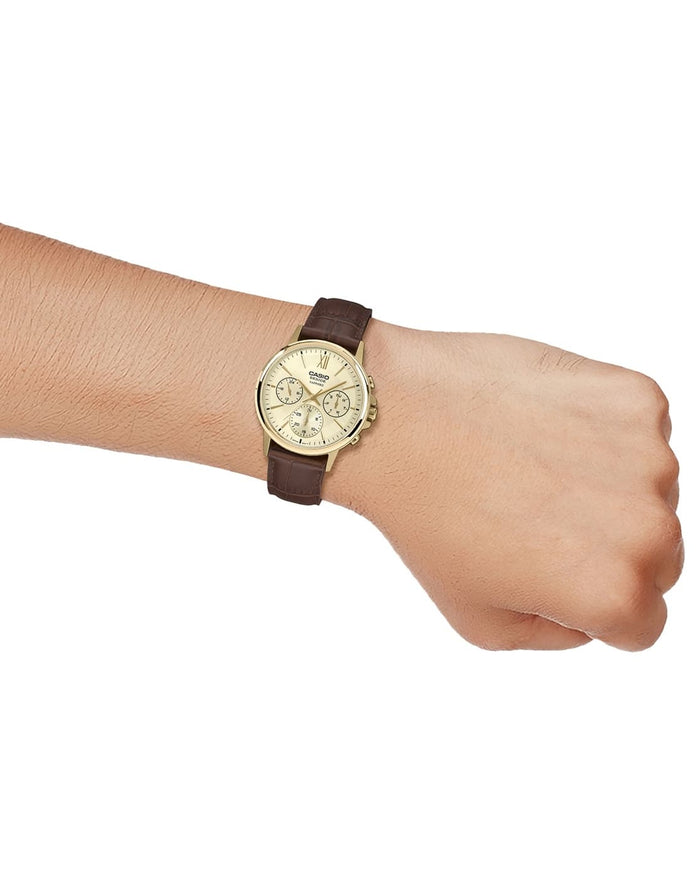 Casio Chronograph Gold Dial Men's Watch, BMS-300GL-5AVDF-A2543