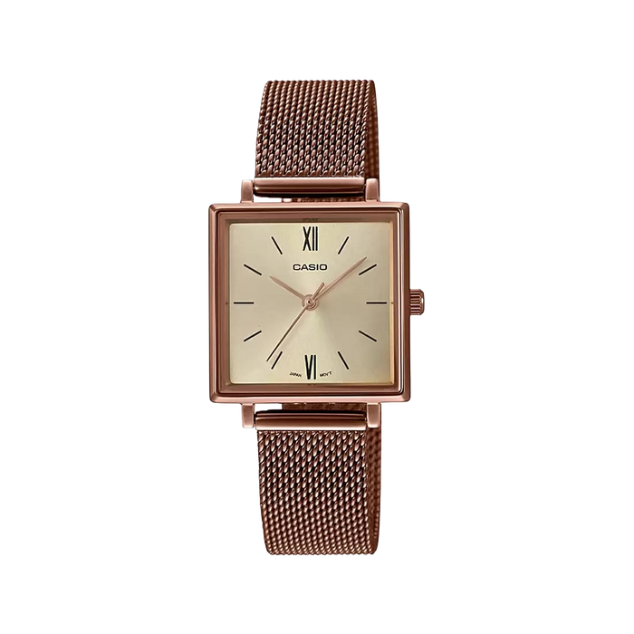 Casio Enticer Rose Gold Analog Women's Watch, LTP-E155MR-9BDF-A1548