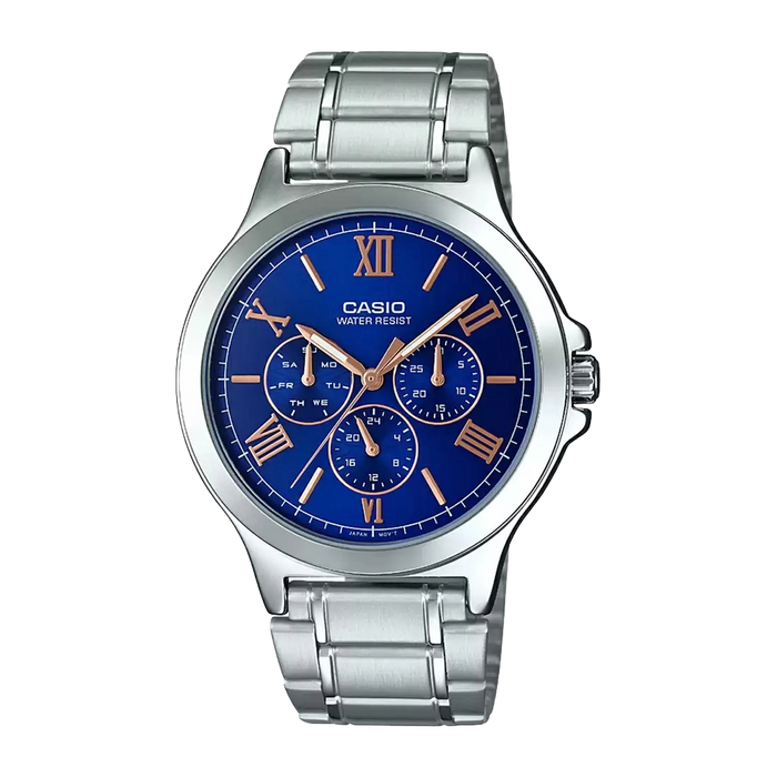 Casio Enticer Silver Multi-Dial Stainless Steel Band, MTP-V300HD-2AUIF-A1894