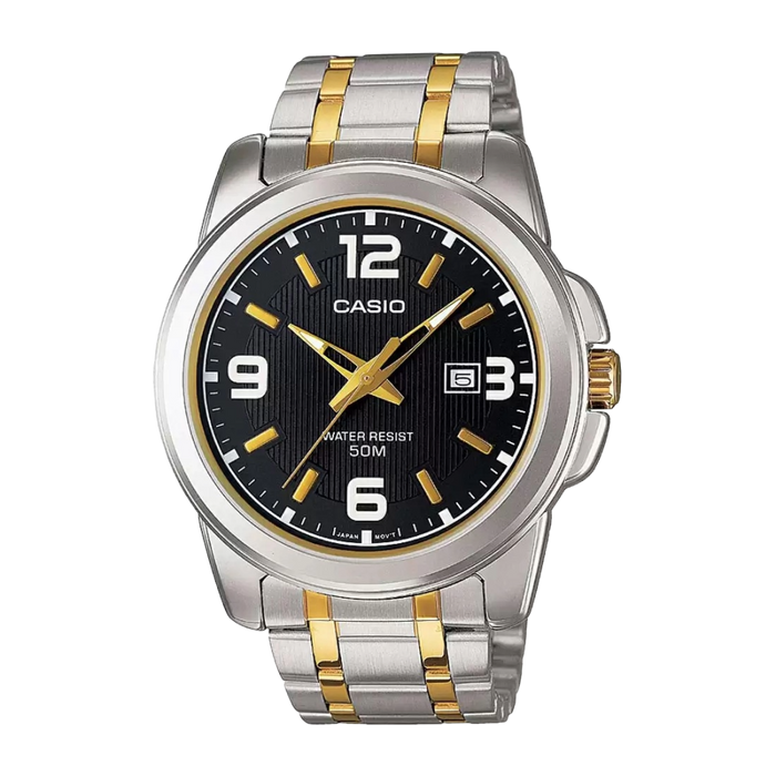 Casio Enticer Two-Tone Analog Stainless Steel Band, MTP-1314SG-1AVDF-A777