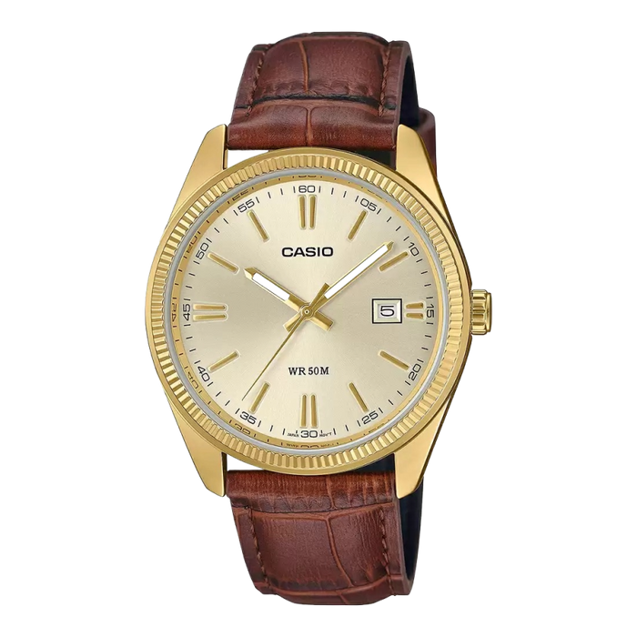 Casio Enticer Water Resistance Men's Watch Mineral Glass, MTP-1302PGL-9AVEF-A2396