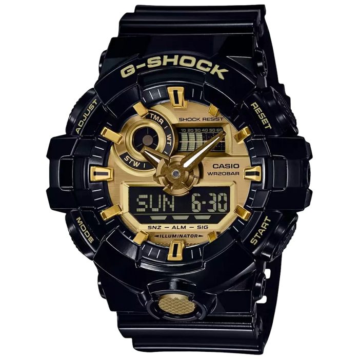 Casio G-Shock Black Analog-Digital 1/100-second stopwatch, GA-710GB-1ADR-G740