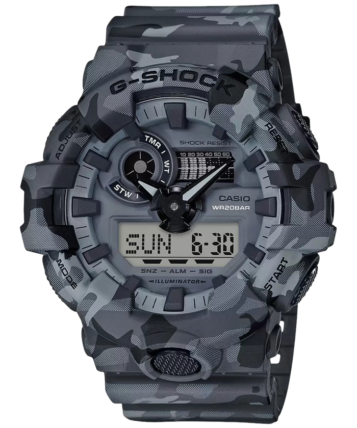 Casio G-Shock Grey Analog-Digital 1/100-second stopwatch, GA-700CM-8ADR-G825