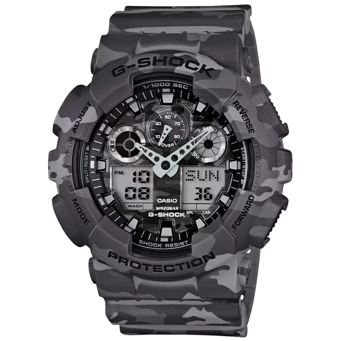 Casio G-Shock Grey Analog-Digital Countdown Timer, GA-100CM-8ADR-G581