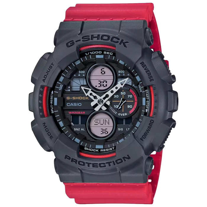 Casio G-Shock Red Analog-Digital 1/1000-second stopwatch, GA-140-4ADR-G978