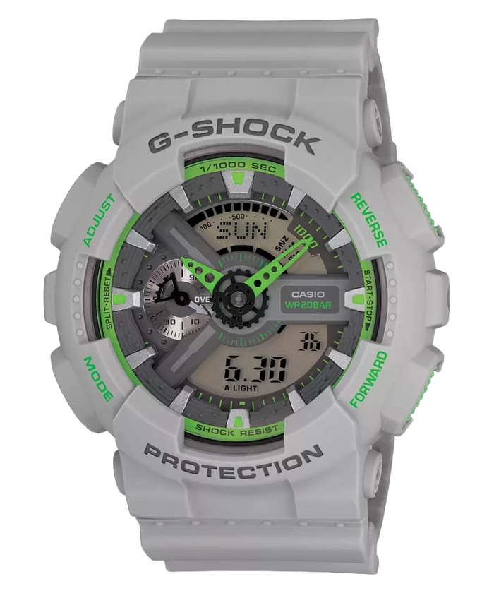 Casio Grey Analog-Digital 1/1000-second stopwatch, GA-110TS-8A3DR-G508