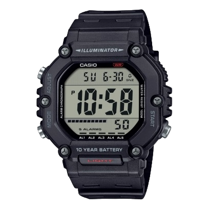 Casio Youth Black Digital Men's Watch, AE-1600H-1AVDF-D386