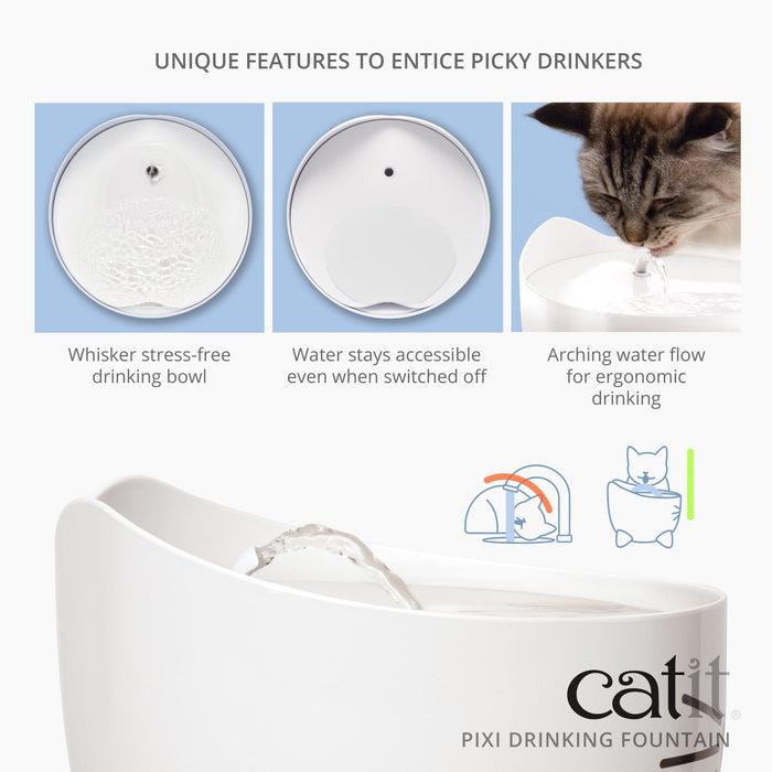 CatIt | Cat & Dog Water Fountain | 2.5l PIXI Design - White