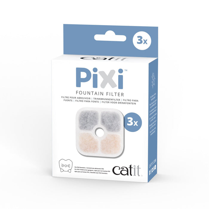 CatIt | Cat & Dog Water Fountain Filter Refills | Pack of 3 Replacement Cartridges for PIXI