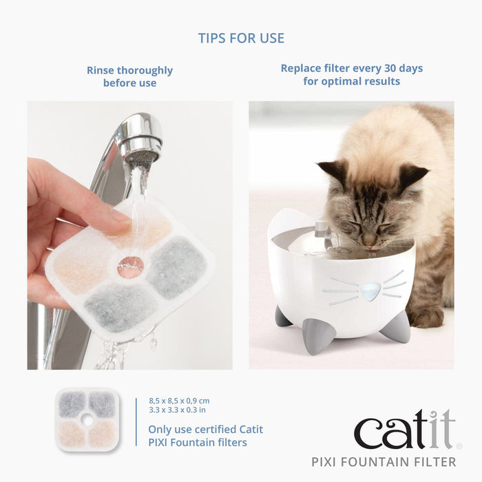 CatIt | Cat & Dog Water Fountain Filter Refills | Pack of 3 Replacement Cartridges for PIXI