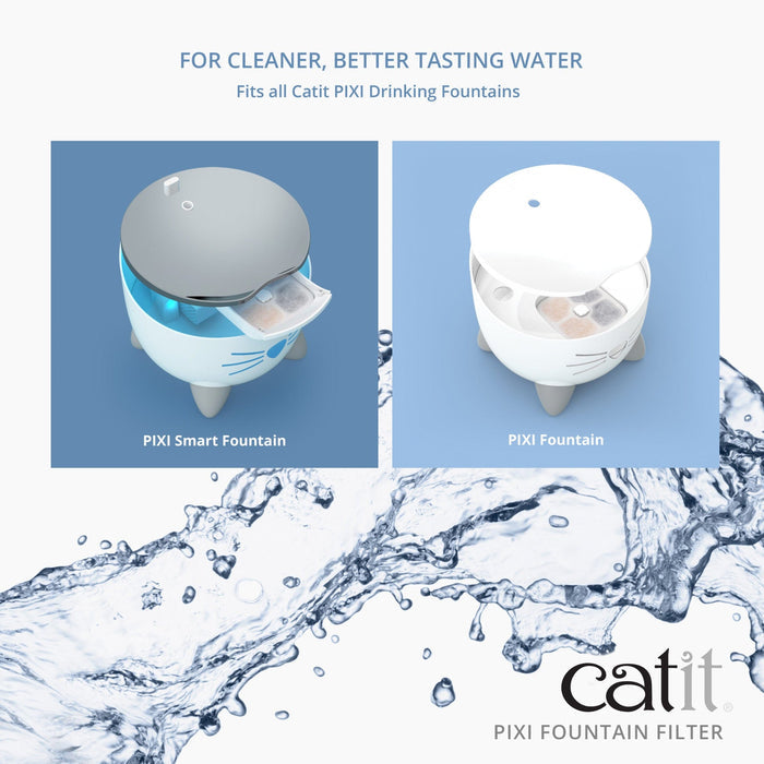 CatIt | Cat & Dog Water Fountain Filter Refills | Pack of 3 Replacement Cartridges for PIXI