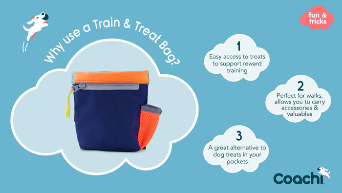 Coachi | Dog Train & Treat Bag - Navy & Coral