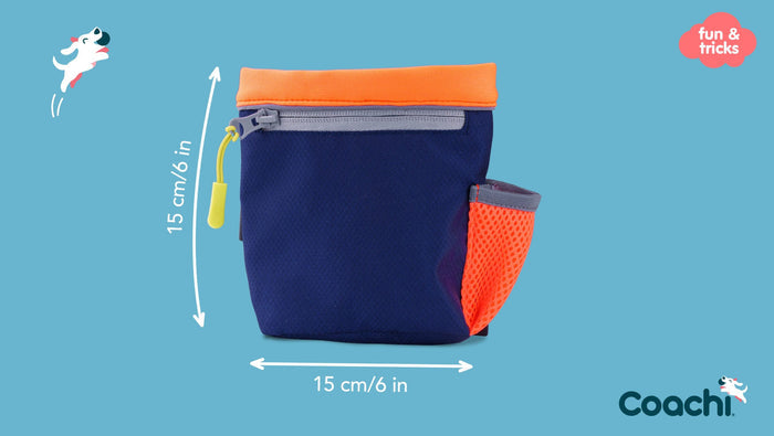 Coachi | Dog Train & Treat Bag - Navy & Coral