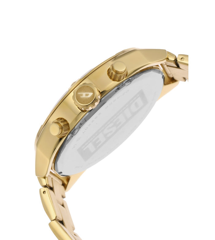 Diesel Quartz Gold Dial Chronograph Stainless Steel Men's Watch, DZ4608