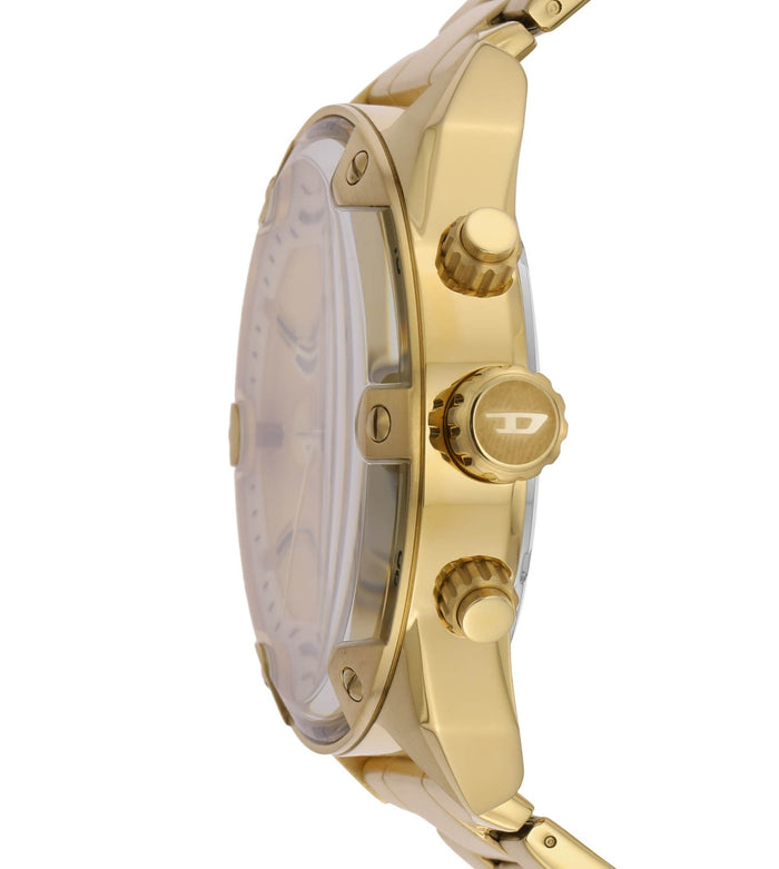 Diesel Quartz Gold Dial Chronograph Stainless Steel Men's Watch, DZ4608