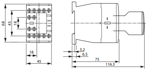 Moeller DILA-40 24 volt DC 4 pole Relay