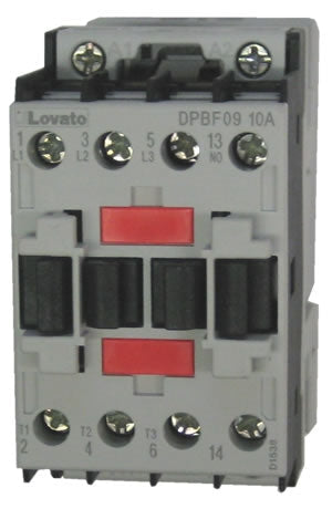 Lovato DPBF0910A23060 3 pole 9 AMP Definite Purpose Contactor