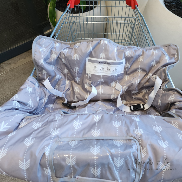 Twin Shopping Cart Cover: Features a high back and secure buckles, keeping both children snug and safe in any double trolley, perfect for outings with siblings.