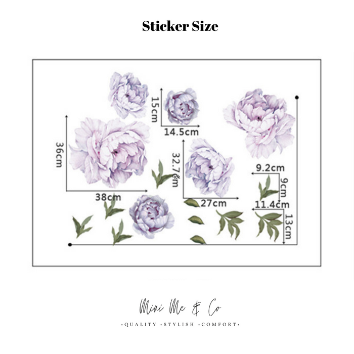 Fabric Purple Peony Wall Decal