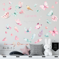 Fabric wall decals featuring fairies and flowers for kids' rooms