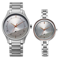Fastrack Mixmatched Quartz Analog Silver Dial Silver Stainless Steel Strap Pair Watch, 32476265SM01