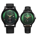 Fastrack Mixmatched Quartz Multifunction Green Dial Black Leather Strap Pair Watch, 32406285NL01