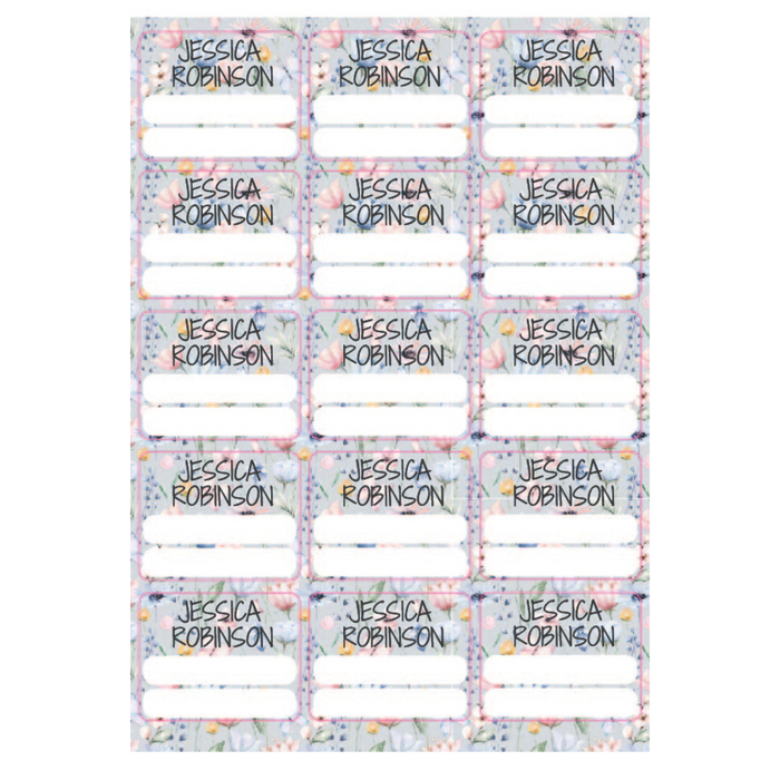 Floral Large Subject Label - 15 pack