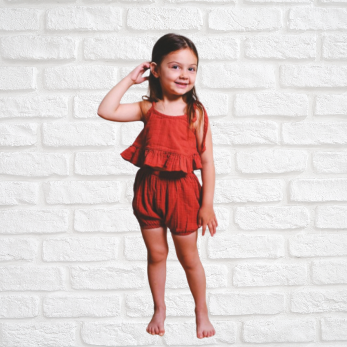 Stylish organic cotton kids outfit for warm weather