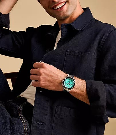 Fossil Breaker Three-Hand Date Stainless Steel Men's Watch, FS6066