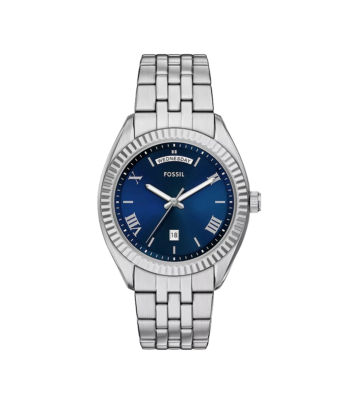 Fossil Campbell Three-Hand Day-Date Stainless Steel Men's Watch, FS6140