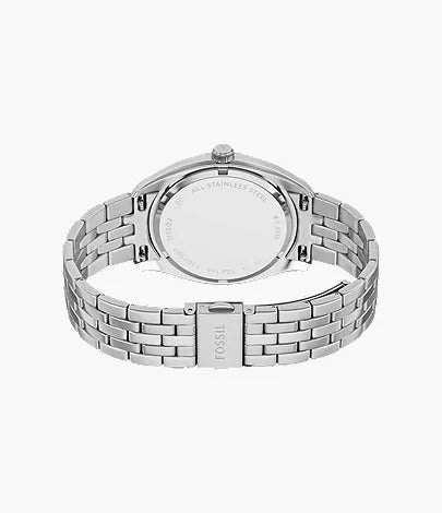 Fossil Campbell Three-Hand Day-Date Stainless Steel Men's Watch, FS6140