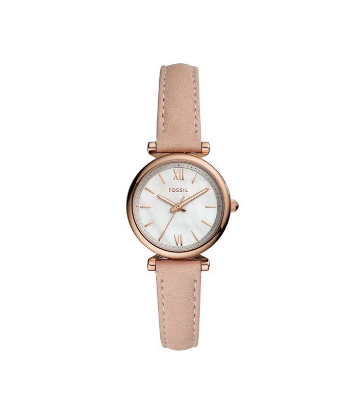 Fossil Carlie Mini Three-Hand Blush Leather Women's Watch, ES4699