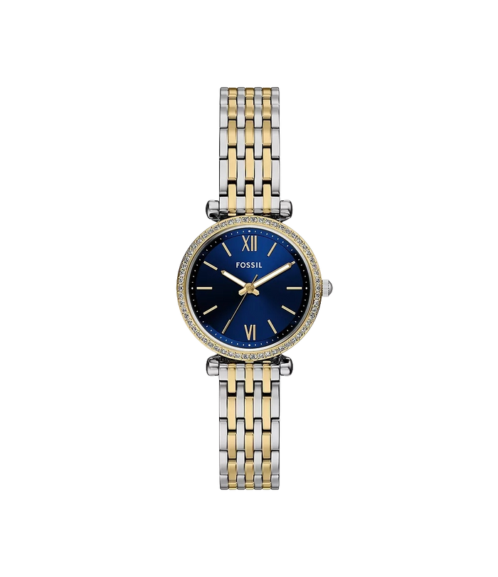 Fossil Carlie Three-Hand Two-Tone Stainless Steel Women's Watch, ES5438