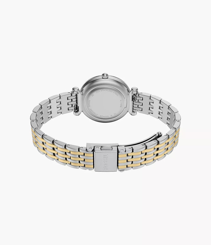 Fossil Carlie Three-Hand Two-Tone Stainless Steel Women's Watch, ES5438