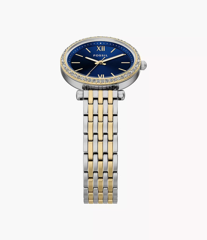 Fossil Carlie Three-Hand Two-Tone Stainless Steel Women's Watch, ES5438