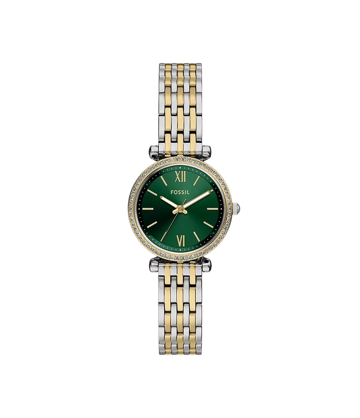 Fossil Carlie Three-Hand Two-Tone Stainless Steel Women's Watch, ES5439