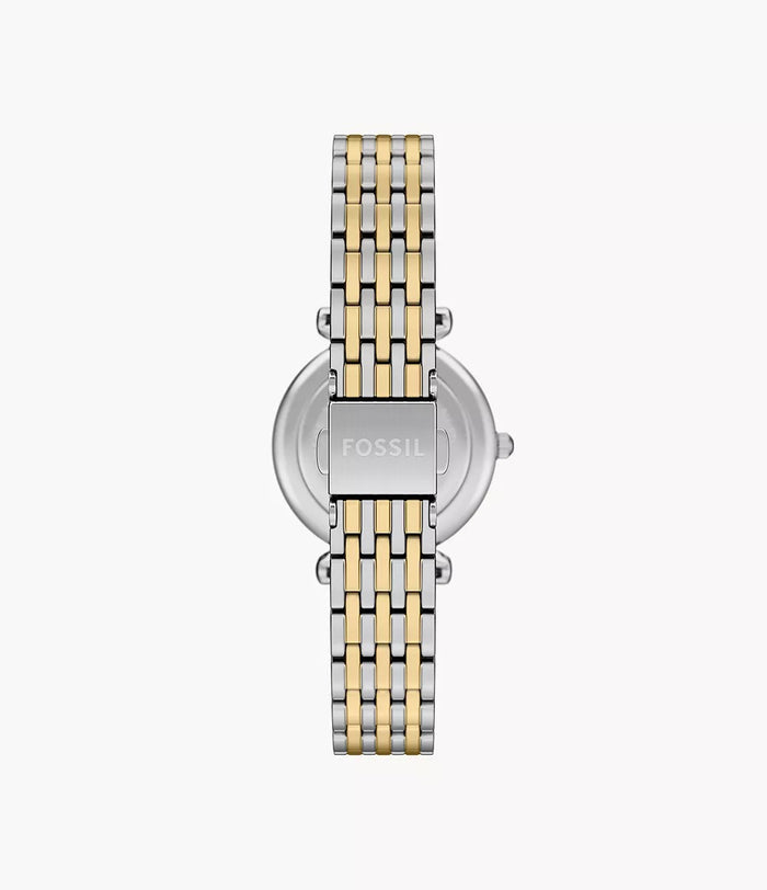 Fossil Carlie Three-Hand Two-Tone Stainless Steel Women's Watch, ES5439